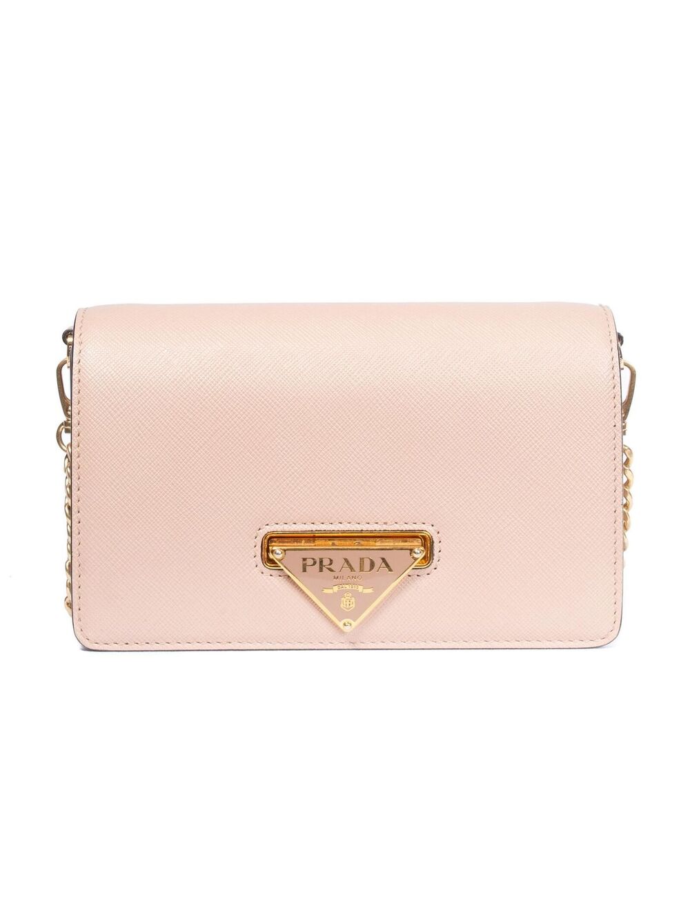Prada Taupe Saffiano Chain Crossbody